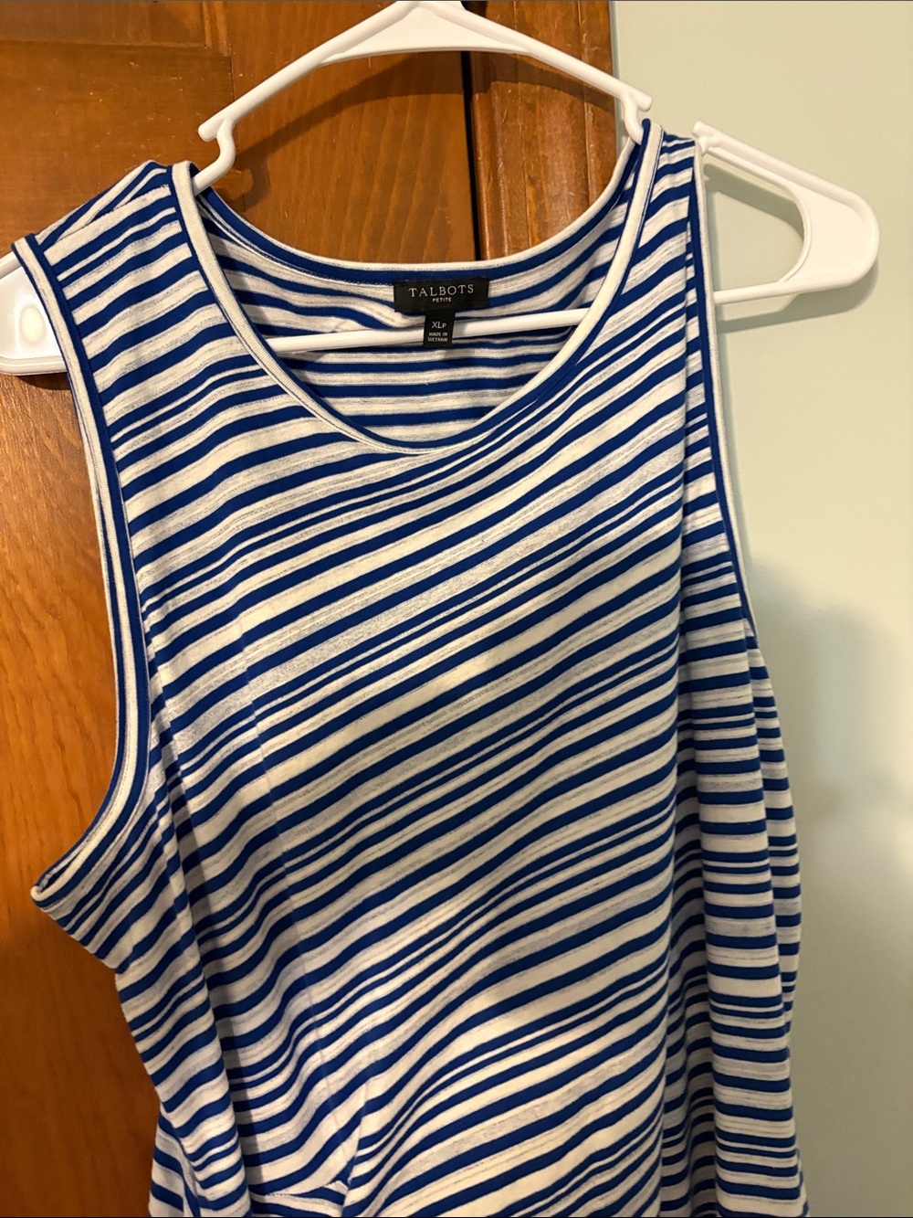 Talbots Blue & White Striped Side-Knot Midi Dress XL great condition. Sleeveless - Picture 3 of 11